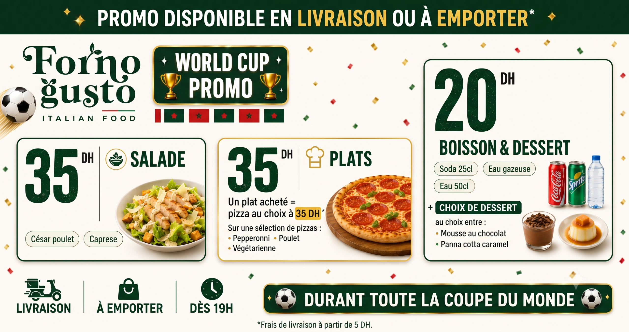 livraison pizza coupe du monde Casablanca